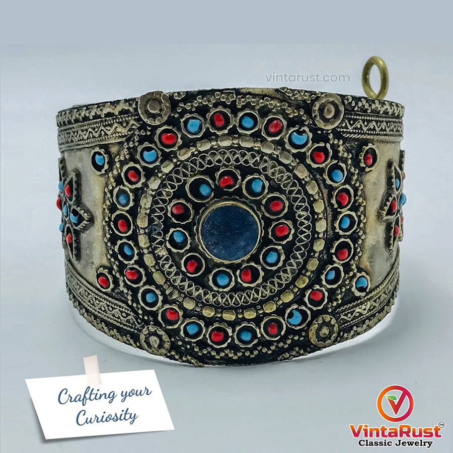 Gypsy Kuchi Bracelet With Beaded Stones