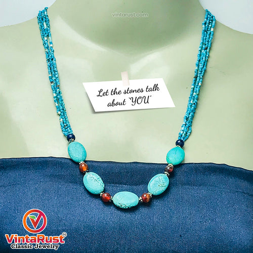 Vintage Turquoise Charm Choker Necklace