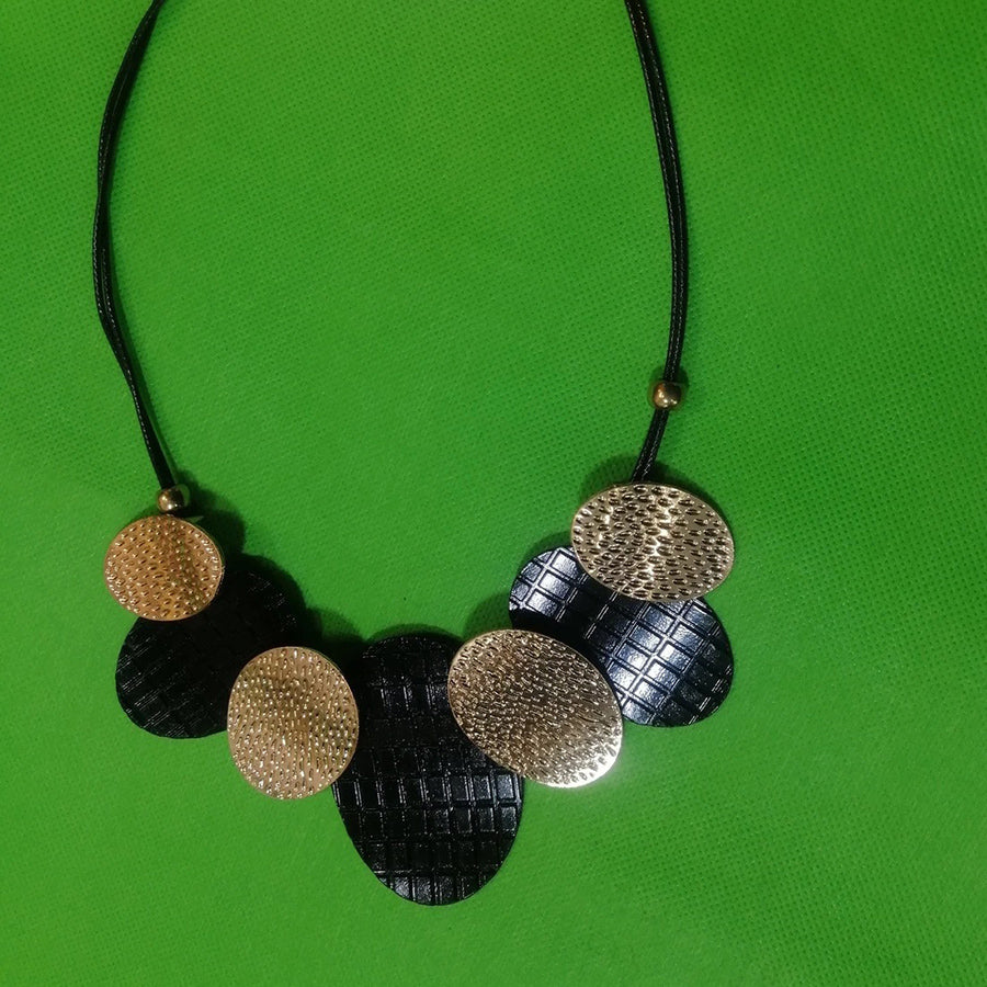 Handmade Black Beaded Chain Choker Necklace