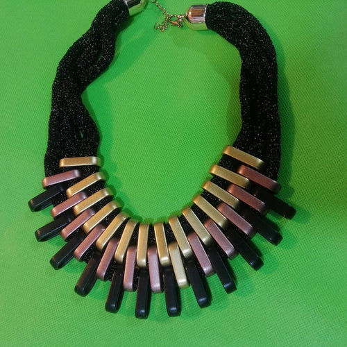 Handmade Black Multilayer Chain Choker Necklace