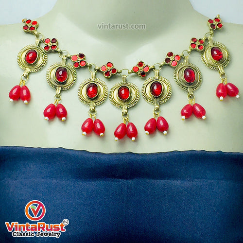 Handmade Choker Necklace With Earrings