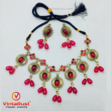 Load image into Gallery viewer, Handmade Choker Necklace With Earrings
