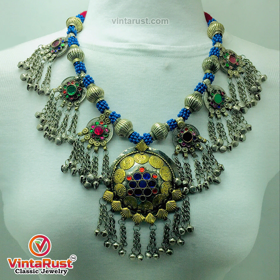 Handmade Multicolor Glass Stones Necklace