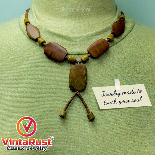 Vintage Wooden Beaded Style Necklaces