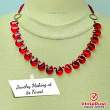 Load image into Gallery viewer, Handmade Red Beaded Chain Choker Necklace
