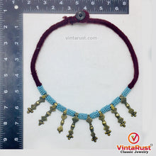 Load image into Gallery viewer, Handmade Tribal Metal Spikes Necklace With Turquoise Beads
