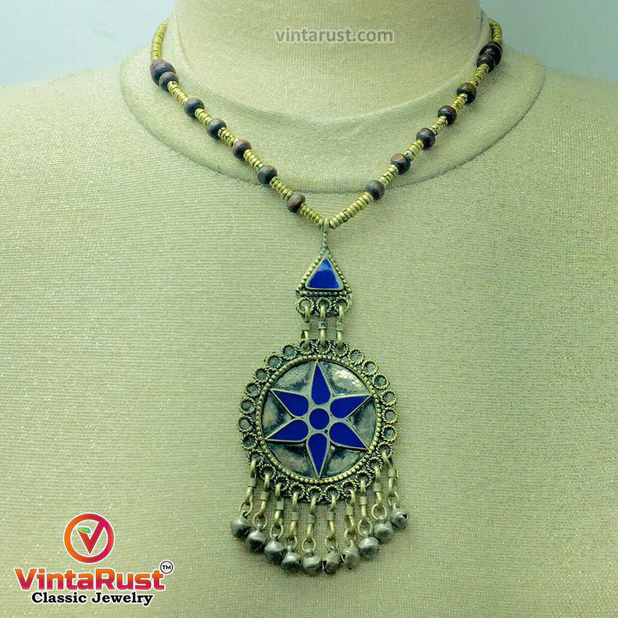 Handmade Beaded Chain Vintage Pendant Necklace