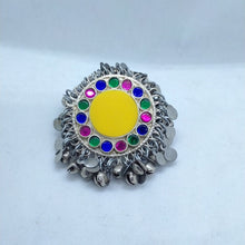 Load image into Gallery viewer, Yellow and Green Afghan Kuchi Massive Ring

