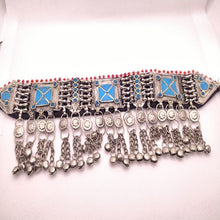 Load image into Gallery viewer, Tribal Statement Boho Turquoise Choker Necklace
