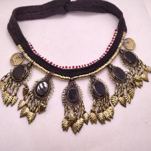 Load image into Gallery viewer, Tribal Choker Necklace With Stones and Dangling Tassels
