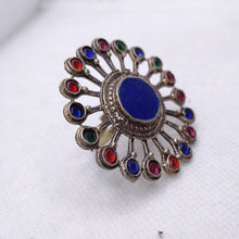 Load image into Gallery viewer, Ethnic Massive Ring With Multicolor Glass Stones
