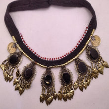 Load image into Gallery viewer, Tribal Choker Necklace With Stones and Dangling Tassels
