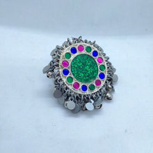 Load image into Gallery viewer, Yellow and Green Afghan Kuchi Massive Ring
