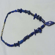 Load image into Gallery viewer, Lapis Lazuli Pendant Necklace with Beaded Stone
