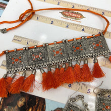 Load image into Gallery viewer, Silver Kuchi Dangling Tassels Jewelry Set 
