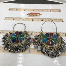 Load image into Gallery viewer, Vintage Multicolor Earrings, Light Weight Hoop Earrings
