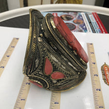 Load image into Gallery viewer, Afghan Big Tribal Cuff Bracelet With Stones, Old Vintage Style Cuff
