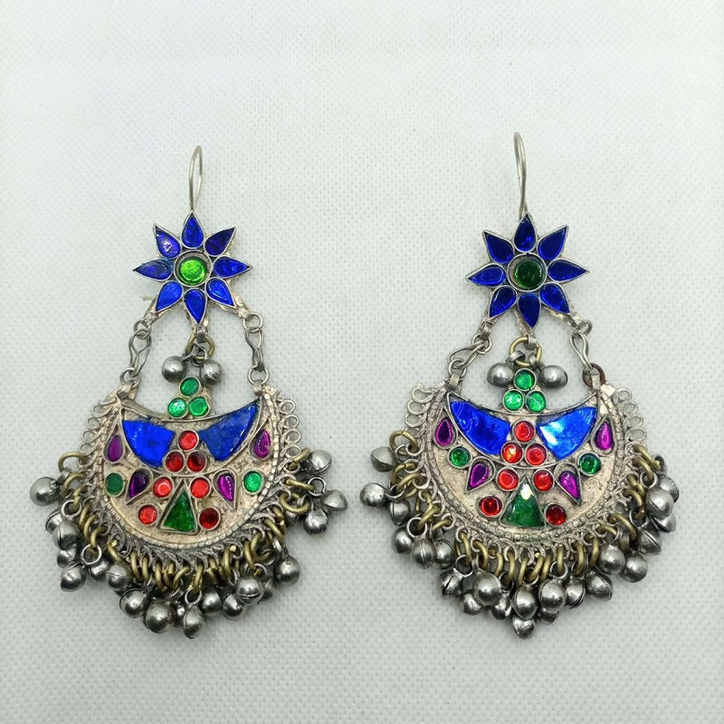 Multicolor Kuchi Vintage Massive Earrings