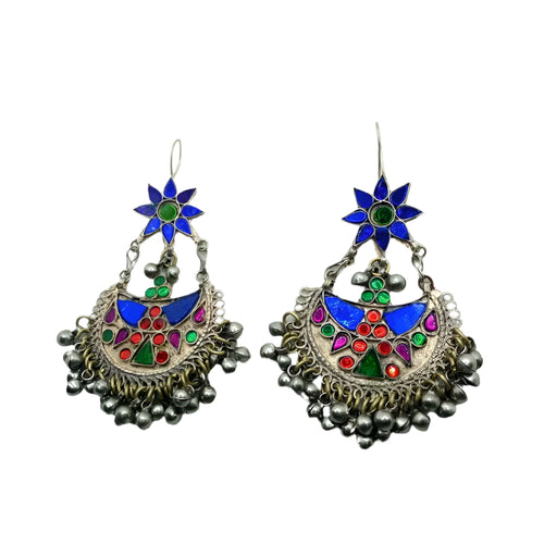 Multicolor Kuchi Vintage Massive Earrings