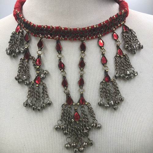 Handmade Tribal Mirror Choker Necklace