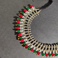 Load image into Gallery viewer, Metal Spikes Choker Necklace With Beads, Metal Choker Necklace
