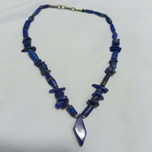 Load image into Gallery viewer, Lapis Lazuli Pendant Necklace with Beaded Stone
