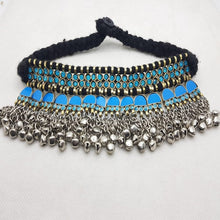 Load image into Gallery viewer, Turkmen Handmade Tribal Choker With Glass Stones and Bells

