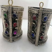 Load image into Gallery viewer, Afghan Vintage Cuff Inlaid With Multicolor Glass Stones
