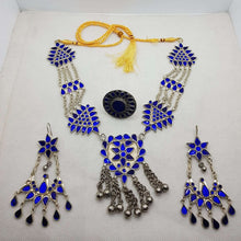 Load image into Gallery viewer, Blue Glass Stones Mala Jewelry Set

