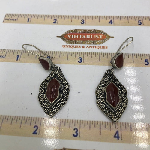 Tribal Handmade Glass Stone Earrings, Dangle Earrings