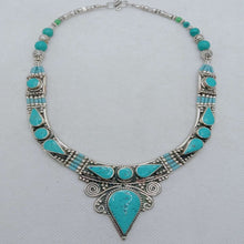 Load image into Gallery viewer, Statement Turquoise Choker Necklace, Nepalese Jewelry Necklace
