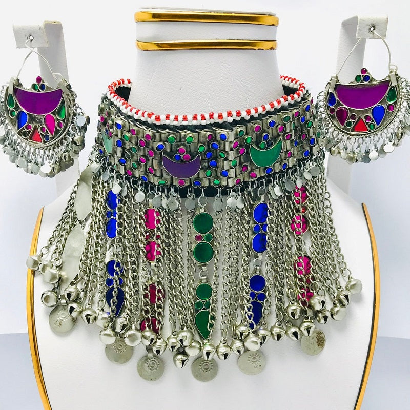 Silver Kuchi Handmade Tribal Jewelry Set