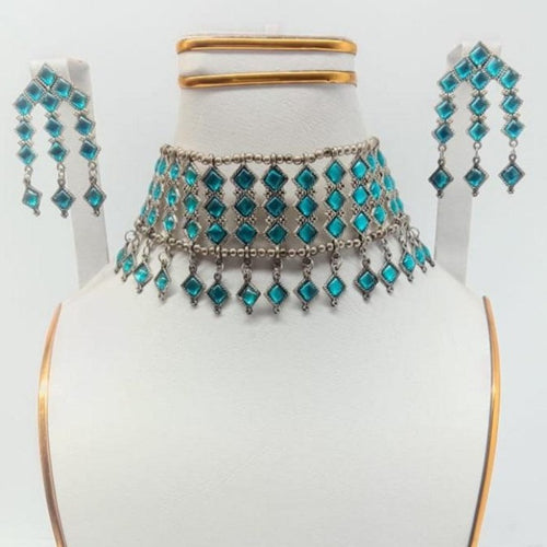 Ethnic Turquoise Mirror Jewelry Set
