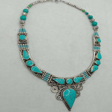 Load image into Gallery viewer, Statement Turquoise Choker Necklace, Nepalese Jewelry Necklace
