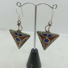 Load image into Gallery viewer, Triangle Shaped Dangle Earrings, Nepalese Earrings
