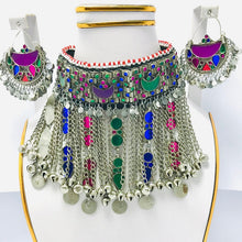 Load image into Gallery viewer, Silver Kuchi Handmade Tribal Jewelry Set
