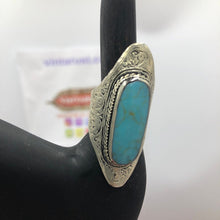 Load image into Gallery viewer, Turkmen Turquoise Ring, Stone Ring, Statement Ring

