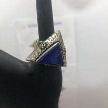 Load image into Gallery viewer, Afghan Lapis Stone Ring, Afghan Ring, Tribal Ethnic Ring
