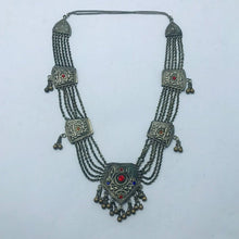 Load image into Gallery viewer, Handmade Antique Bib Necklace With Pendant, Tribal Necklace
