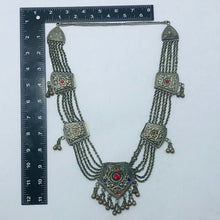 Load image into Gallery viewer, Handmade Antique Bib Necklace With Pendant, Tribal Necklace
