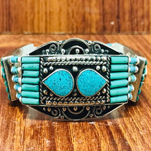 Load image into Gallery viewer, Turquoise Bracelet, Nepalese Bracelet With Stones and Beads
