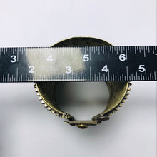Load image into Gallery viewer, Golden Tribal Cuff Bracelet With Big Glass Stones, Vintage Boho Cuff Bracelet

