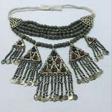 Load image into Gallery viewer, Beaded Layered Choker Necklace With Pendants And Glass Stones
