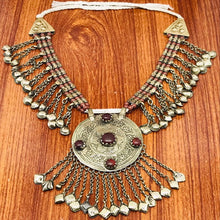 Load image into Gallery viewer, Afghan Kuchi Necklace With Glass Stone
