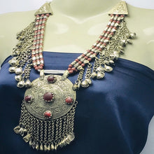 Load image into Gallery viewer, Afghan Kuchi Necklace With Glass Stone
