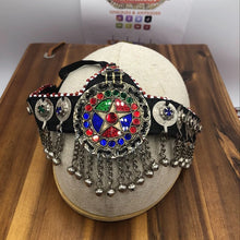 Load image into Gallery viewer, Afghan Matha Patti, Traditional Matha Patti With Multicolor Glass Stone, Tribal Headpiece, Hair Jewelry, Hair Accessories
