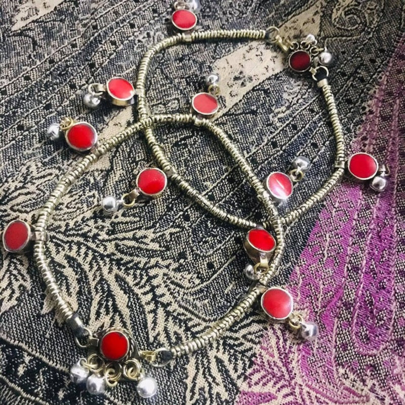 Anklets With Silver Bells, Tribal Anklet Pair