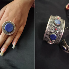 Load image into Gallery viewer, Ethnic Stone Ring and Set Of Two Cuff
