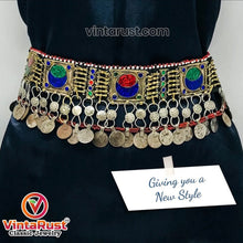 Load image into Gallery viewer, Tribal Handmade Belt With Vintage Coins, Belly Dance Belt
