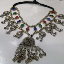 Load image into Gallery viewer, Kuchi Boho Bells Multicolor Glass Stone Necklace
